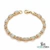 Natural Ethiopian Opal Tennis Bracelet with Diamond Infinity Links