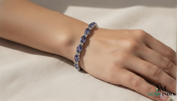 Luxury Oval Cut Tanzanite Diamond Bracelet for Women Gift for Her