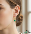 Natural Emerald Oval Drop Earrings – Gold Classic Everyday Fine Jewelry Earrings