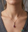 Infinity Style Ruby and Diamond Pendant Necklace July Birthstone Jewelry