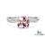 Cushion Cut Peach Morganite Ring with Twisted Diamond Band
