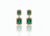 Emerald Cut Natural Emerald Dangle Earrings 18k Gold Art Deco Diamond Drop