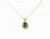 Vintage style 2.30 carat Oval shape Natural Emerald and Diamond Halo Pendant Necklace in 14K gold