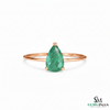 2 Karat Herzform-Smaragd- und Diamantring aus 14 Karat Gold, Smaragd-Verlobungsring