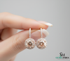 Round Cut Morganite Halo Earrings with Diamond Accents