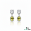 Green Oval Peridot & Diamond Luxury Drop Earrings