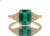Modern Natural Emerald Cut Natural Emerald Ring with Diamond 4 carat Engagement Ring