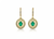 14K Gold Oval Shape Natural Emerald Diamond Dangle Earrings Vintage Style Women Earring