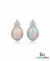 Oval Opal & Diamond Stud Earrings Elegant October Birthstone Opal Earrings for Women