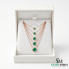 Dainty Emerald Necklace in 14K Gold Minimalist Round Emerald
