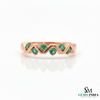 0.12 carat Zigzag Natural Emerald Band Ring in 14k Gold Dainty Stacking Ring