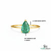 2 Karat Herzform-Smaragd- und Diamantring aus 14 Karat Gold, Smaragd-Verlobungsring