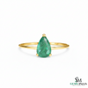 2 Karat Herzform-Smaragd- und Diamantring aus 14 Karat Gold, Smaragd-Verlobungsring