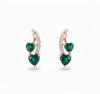 3.50 carat Green Natural Emerald Heart Drop Earrings Sparkling Diamond Curve