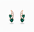 3.50 carat Green Natural Emerald Heart Drop Earrings Sparkling Diamond Curve
