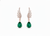 Pear shape Natural Emerald Wing Drop Earrings with Diamond Accents in 14k Gold