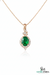 Elegant Oval Emerald and Diamond Pendant - Fine Jewelry For Women