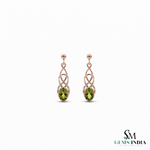 Oval Peridot Infinity Drop Earrings for Women – Elegant Gemstone Jewelry