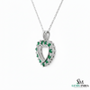 Solid Gold Emerald and Diamond Heart Pendant – Romantic Fine Jewelry