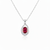 Oval Ruby & Diamond Halo Pendant Special Surprise gift for her