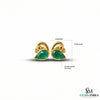 Minimalist Pear Emerald Gold Everyday Studs - Birthday Gift For Wife