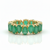 4.40 carat Pear cut Natural Emerald Eternit Band In 14 and 18K Gold Special Gift for her