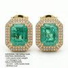 Natural Emerald Cut 4.10 Carats Women Stud Earrings
