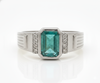 2.80 Carats Natural Emerald Men's Ring In 18K Solid Gold Men's Wedding Emerald Cut Mens Ring