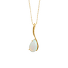 Elegant Pear Opal Swirl Pendant – Fine Silver Jewelry