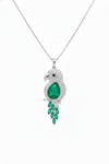 4.50 carat Green Pear Emerald Parrot Pendant Dazzling Gold Pendant for Elegant Style