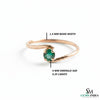 Dainty Emerald Bypass Ring – Thin Gold Stackable Ring