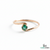 Dainty Emerald Bypass Ring – Thin Gold Stackable Ring