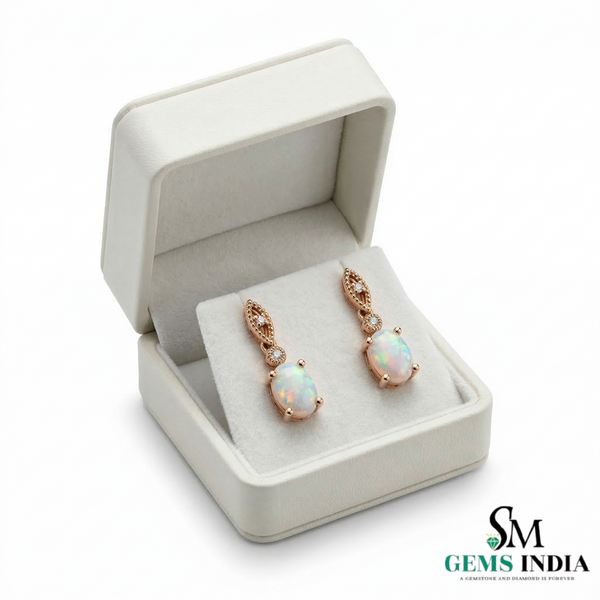 Vintage Inspired Opal Dangle Earrings for Women - Elegant Opal Jewelry