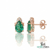 Teardrop Emerald & Diamond Stud Earrings – Elegant Fine Jewelry