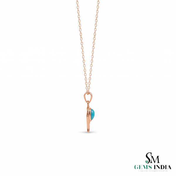 Elegant Turquoise Teardrop Pendant in 14K Gold – Minimalist Statement Jewelry