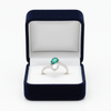 Pear Shape Natural Emerald And Moissanite Solitaire Ring - Women May Birthstone Gift Ring