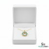 Timeless Oval Emerald & Diamond Circle Pendant – Fine Gold Jewelry