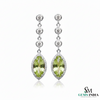 7,80 ct dunkelgrüne Statement-Ohrhänger mit großen sambischen Smaragden im Smaragd- und Ovalschliff, 18 Karat Gold, Smaragdohrringe, ovale Smaragdstifte (Kopie)