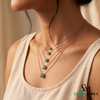 Dainty Emerald Necklace in 14K Gold Minimalist Round Emerald