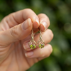 Oval Peridot Dangle Drop Earrings for Women - August Birthstone Gift