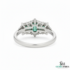 Three Stone Emerald and Diamond Cluster Ring – Fine Gold Jewelry