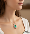 Emerald Cut Emerald Diamond Vintage Style Halo Pendant