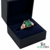 2.80 carat Octagon Natural Emerald And Diamond Engagement Ring in 18k gold Gift For Her