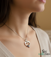 Oval shape Blue Sapphire & Diamond Heart Pendant - Fine Gold Jewelry