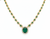 Oval Natural Emerald and Diamond Halo Necklace in 14K Gold Vintage Luxury Jewelry for Her