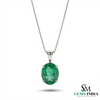 Oval Cut Emerald Pendant in 14k Gold – Classic Solitaire Design