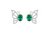 Oval Natural Emerald Butterfly Stud Earrings in Gold Sparkling Diamond Accent Wings