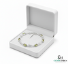 Oval Peridot Link Bracelet Green Gemstone Bracelet for Women