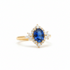 Oval Cut Sapphire Diamond Engagement Ring in 14k and 18k Gold -sapphire engagement ring