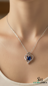 Heart-Cut Blue SapphireDiamond Heart Pendant - Gold Heart Pendant